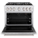 ZLINE 36 in. 5.2 cu. ft. Classic Gas Range with 6 Burner DuoPro™ Cooktop and Convection Gas Oven in Satin Stainless Steel, Open Box-Good Condition