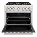 ZLINE 36 in. 5.2 cu. ft. Classic Gas Range with 6 Burner DuoPro™ Cooktop and Convection Gas Oven in Satin Stainless Steel (PCGRS-36)