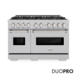 ZLINE 48 in. 6.7 cu. ft. Classic Gas Range with 8 Burner DuoPro™ Cooktop and Dual Ovens in Satin Stainless Steel (PCGRS-48)