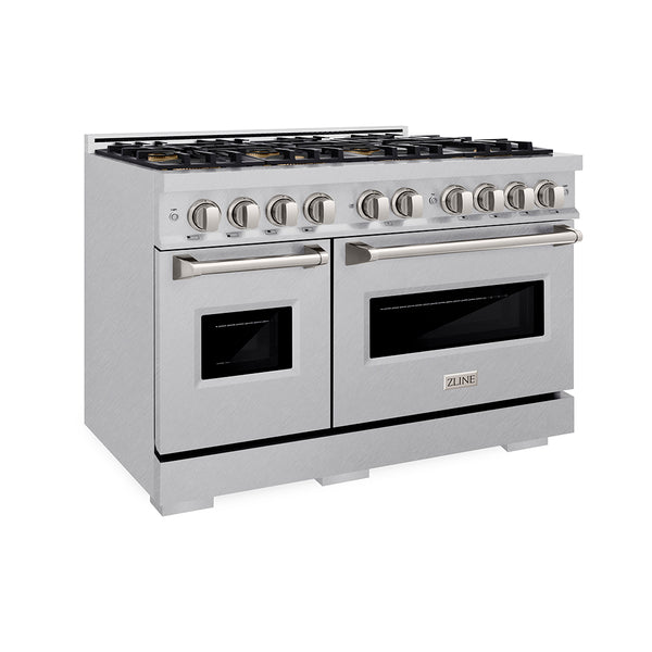 ZLINE 48 in. 6.7 cu. ft. Classic Gas Range with 8 Burner DuoPro™ Cooktop and Dual Ovens in Satin Stainless Steel (PCGRS-48)