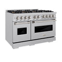ZLINE 48 in. 6.7 cu. ft. Classic Gas Range with 8 Burner DuoPro™ Cooktop and Dual Ovens in Satin Stainless Steel (PCGRS-48)