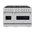 ZLINE 48 in. 6.7 cu. ft. Classic Gas Range with 8 Burner DuoPro™ Cooktop and Dual Ovens in Satin Stainless Steel, Open Box-Good Condition