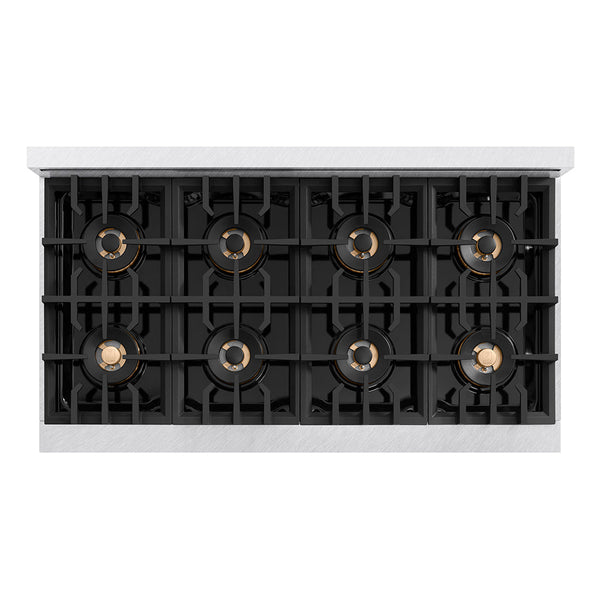 ZLINE 48 in. 6.7 cu. ft. Classic Gas Range with 8 Burner DuoPro™ Cooktop and Dual Ovens in Satin Stainless Steel, Open Box-Good Condition