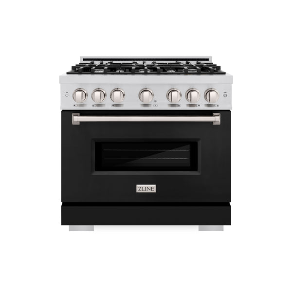 ZLINE 36 in. 5.2 cu. ft. Classic Dual Fuel Range with 6 Burner Gas Cooktop and Electric Convection Oven in DuraSnow® Stainless Steel (CDRS-36)