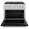 ZLINE 36 in. 5.2 cu. ft. Classic Dual Fuel Range with 6 Burner Gas Cooktop and Electric Convection Oven in DuraSnow® Stainless Steel (CDRS-36)