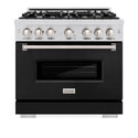 ZLINE 36 in. 5.2 cu. ft. Classic Dual Fuel Range with 6 Burner Gas Cooktop and Electric Convection Oven in DuraSnow® Stainless Steel (CDRS-36)