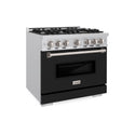 ZLINE 36 in. 5.2 cu. ft. Classic Dual Fuel Range with 6 Burner Gas Cooktop and Electric Convection Oven in DuraSnow® Stainless Steel (CDRS-36)