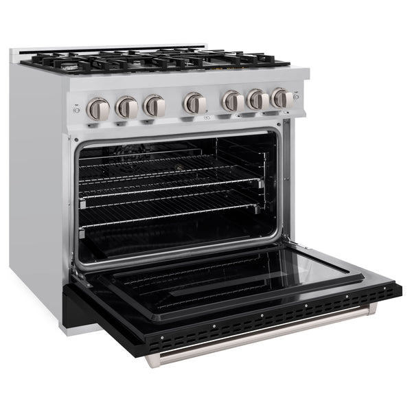 ZLINE 36 in. 5.2 cu. ft. Classic Dual Fuel Range with 6 Burner Gas Cooktop and Electric Convection Oven in DuraSnow® Stainless Steel (CDRS-36)