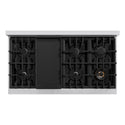 ZLINE 48 in. 6.7 cu. ft. Classic Double Oven Dual Fuel Range with 8 Burner Gas Cooktop in Stainless Steel with Black Matte Doors (CDR-BLM-48)