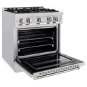ZLINE 30 in. 4.2 cu. ft. Classic Dual Fuel Range with 4 Burner Gas Cooktop and Electric Convection Oven in Stainless Steel, Open Box-Great Condition