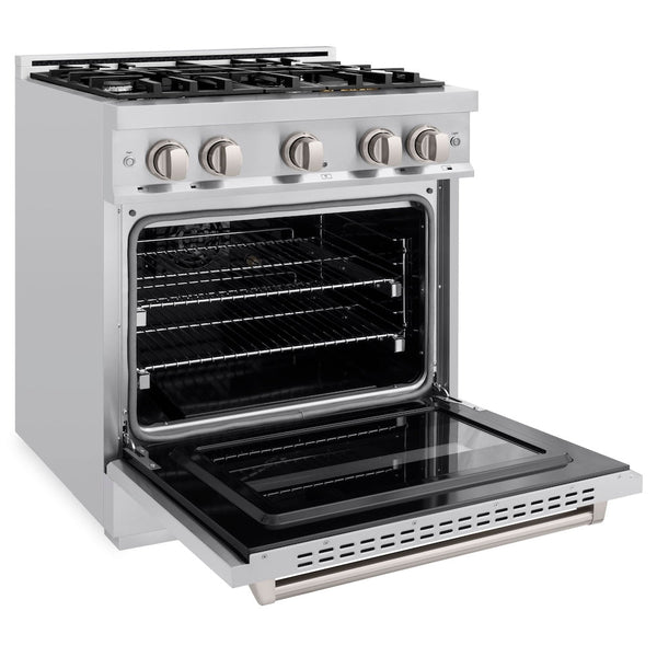 ZLINE 30 in. 4.2 cu. ft. Classic Dual Fuel Range with 4 Burner Gas Cooktop and Electric Convection Oven in Stainless Steel, Open Box-Good Condition