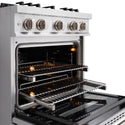 ZLINE 30 in. 4.2 cu. ft. Classic Dual Fuel Range with 4 Burner Gas Cooktop and Electric Convection Oven in Stainless Steel, Open Box-Great Condition