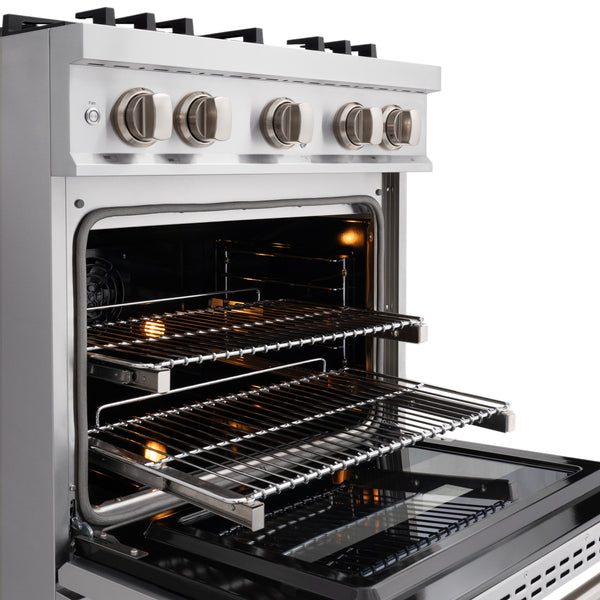 ZLINE 30 in. 4.2 cu. ft. Classic Dual Fuel Range with 4 Burner Gas Cooktop and Electric Convection Oven in Stainless Steel, Open Box-Great Condition