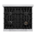 ZLINE 30 in. 4.2 cu. ft. Classic Dual Fuel Range with 4 Burner Gas Cooktop and Electric Convection Oven in Stainless Steel, Open Box-Great Condition