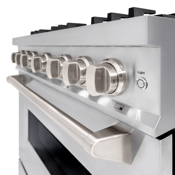 ZLINE 36 in. 5.2 cu. ft. Classic Dual Fuel Range with 6 Burner Gas Cooktop and Electric Convection Oven in Stainless Steel, Open Box-Great Condition