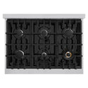 ZLINE 36 in. 5.2 cu. ft. Classic Dual Fuel Range with 6 Burner Gas Cooktop and Electric Convection Oven in Stainless Steel, Open Box-Great Condition