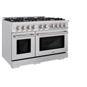 ZLINE 48 in. 6.7 cu. ft. Select Double Oven Dual Fuel Range in Stainless Steel with 8 Brass Burners (HDR-BR-48)