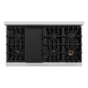 ZLINE Autograph Edition 48 in. 6.7 cu. ft. Classic Double Oven Dual Fuel Range with 8 Burner Gas Cooktop in Stainless Steel with Black Matte Doors and Champagne Bronze Accents, Open Box-Great Condition