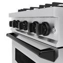 ZLINE Autograph Edition 30 in. 4.2 cu. ft. Classic Dual Fuel Range with 4 Burner Gas Cooktop and Electric Convection Oven in Stainless Steel with Matte Black Accents, Open Box-Great Condition