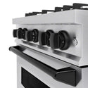 ZLINE Autograph Edition 30 in. 4.2 cu. ft. Classic Dual Fuel Range with 4 Burner Gas Cooktop and Electric Convection Oven in Stainless Steel with Matte Black Accents, Open Box-Good Condition