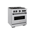 ZLINE Autograph Edition 30 in. 4.2 cu. ft. Classic Dual Fuel Range with 4 Burner Gas Cooktop and Electric Convection Oven in Stainless Steel with Matte Black Accents, Open Box-Great Condition