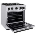 ZLINE Autograph Edition 30 in. 4.2 cu. ft. Classic Dual Fuel Range with 4 Burner Gas Cooktop and Electric Convection Oven in Stainless Steel with Matte Black Accents, Open Box-Good Condition