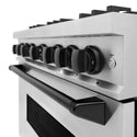 ZLINE Autograph Edition 36 in. 5.2 cu. ft. Classic Dual Fuel Range with 6 Burner Gas Cooktop and Electric Convection Oven in Stainless Steel with Matte Black Accents (CDRZ-36-MB)