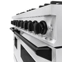 ZLINE Autograph Edition 48 in. 6.7 cu. ft. Classic Double Oven Dual Fuel Range with 8 Burner Gas Cooktop in Stainless Steel and Matte Black Accents, Open Box-Great Condition