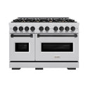 ZLINE Autograph Edition 48 in. 6.7 cu. ft. Classic Double Oven Dual Fuel Range with 8 Burner Gas Cooktop in Stainless Steel and Matte Black Accents, Open Box-Great Condition