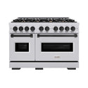 ZLINE Autograph Edition 48 in. 6.7 cu. ft. Classic Double Oven Dual Fuel Range with 8 Burner Gas Cooktop in Stainless Steel and Matte Black Accents, Open Box-Good Condition