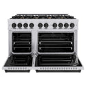 ZLINE Autograph Edition 48 in. 6.7 cu. ft. Classic Double Oven Dual Fuel Range with 8 Burner Gas Cooktop in Stainless Steel and Matte Black Accents, Open Box-Good Condition