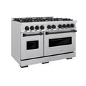 ZLINE Autograph Edition 48 in. 6.7 cu. ft. Classic Double Oven Dual Fuel Range with 8 Burner Gas Cooktop in Stainless Steel and Matte Black Accents, Open Box-Great Condition