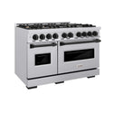 ZLINE Autograph Edition 48 in. 6.7 cu. ft. Classic Double Oven Dual Fuel Range with 8 Burner Gas Cooktop in Stainless Steel and Matte Black Accents, Open Box-Good Condition