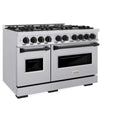 ZLINE Autograph Edition 48 in. 6.7 cu. ft. Classic Double Oven Dual Fuel Range with 8 Burner Gas Cooktop in Stainless Steel and Matte Black Accents, Open Box-Good Condition