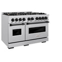 ZLINE Autograph Edition 48 in. 6.7 cu. ft. Classic Double Oven Dual Fuel Range with 8 Burner Gas Cooktop in Stainless Steel and Matte Black Accents, Open Box-Great Condition