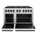 ZLINE Autograph Edition 48 in. 6.7 cu. ft. Classic Double Oven Dual Fuel Range with 8 Burner Gas Cooktop in Stainless Steel with White Matte Door and Matte Black Accents, Open Box-Great Condition