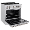 ZLINE 30 in. 4.2 cu. ft. Classic Gas Range with 4 Burner Cooktop and Convection Gas Oven in Stainless Steel, Open Box-Great Condition