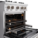 ZLINE 30 in. 4.2 cu. ft. Classic Gas Range with 4 Burner Cooktop and Convection Gas Oven in Stainless Steel, Open Box-Good Condition