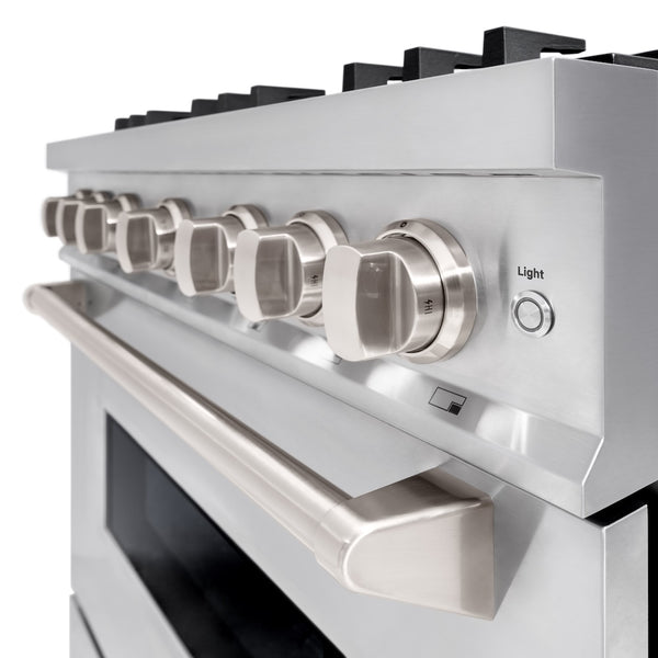 ZLINE 36 in. 5.2 cu. ft. Classic Gas Range with 6 Burner Cooktop and Convection Gas Oven in Stainless Steel, Open Box-Great Condition