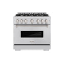 ZLINE 36 in. 5.2 cu. ft. Classic Gas Range with 6 Burner Cooktop and Convection Gas Oven in Stainless Steel, Open Box-Great Condition