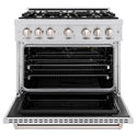 ZLINE 36 in. 5.2 cu. ft. Classic Gas Range with 6 Burner Cooktop and Convection Gas Oven in Stainless Steel, Open Box-Great Condition