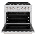 ZLINE 36 in. 5.2 cu. ft. Classic Gas Range with 6 Burner Cooktop and Convection Gas Oven in Stainless Steel, Open Box-Good Condition