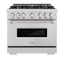 ZLINE 36 in. 5.2 cu. ft. Classic Gas Range with 6 Burner Cooktop and Convection Gas Oven in Stainless Steel, Open Box-Good Condition