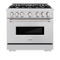 ZLINE 36 in. 5.2 cu. ft. Classic Gas Range with 6 Burner Cooktop and Convection Gas Oven in Stainless Steel, Open Box-Great Condition