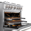 ZLINE 36 in. 5.2 cu. ft. Classic Gas Range with 6 Burner Cooktop and Convection Gas Oven in Stainless Steel, Open Box-Great Condition