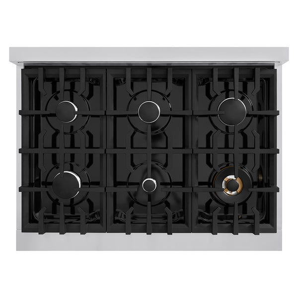 ZLINE 36 in. Classic Gas Rangetop with 6 Burners and Porcelain Cooktop in Stainless Steel, Open Box-Great Condition