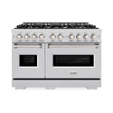 ZLINE 48 in. 6.7 cu. ft. Classic Double Oven Gas Range with 8 Burner Cooktop in Stainless Steel (CGR48)