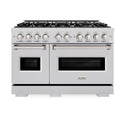 ZLINE 48 in. 6.7 cu. ft. Classic Double Oven Gas Range with 8 Burner Cooktop in Stainless Steel (CGR48)