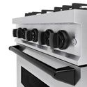 ZLINE Autograph Edition 30 in. 4.2 cu. ft. Classic Gas Range with 4 Burner Cooktop and Convection Gas Oven in Stainless Steel and Matte Black Accents, Open Box-Great Condition
