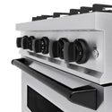 ZLINE Autograph Edition 30 in. 4.2 cu. ft. Classic Gas Range with 4 Burner Cooktop and Convection Gas Oven in Stainless Steel and Matte Black Accents, Open Box-Good Condition